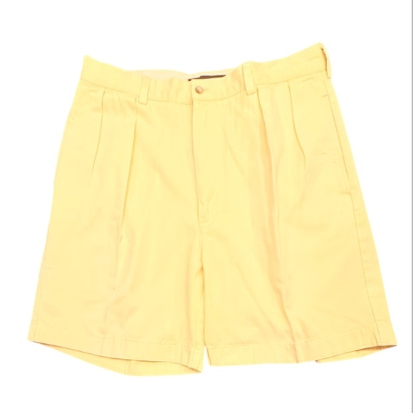 Polo Golf by Ralph Lauren Yellow Pleat Front Golf Shorts Size 36 Waist - Picture 1 of 9